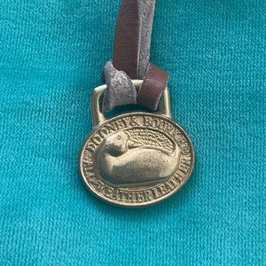 Dooney & Bourke vintage AWL brass key fob EUC